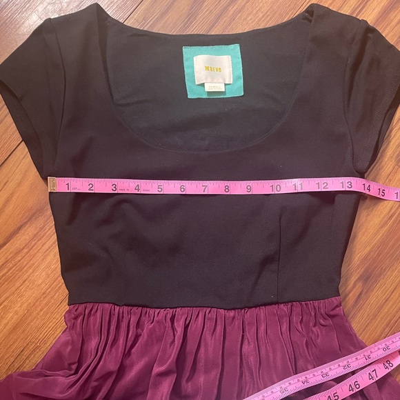 Anthropologie Maeve Color Block Silky Maxi Dress sz XS - Picture 9 of 14